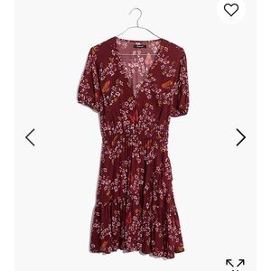 Madewell Floral Red Wrap Dress